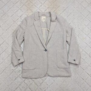 Wilfred Jacket Womens M Gray Heather Blazer Wool Blend Button Office Minimal